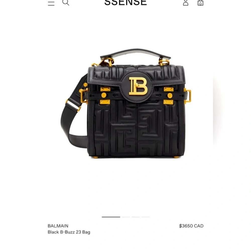 Balmain
B-Buzz 23 leather bag Black and Gold Quilted Shoulder Bag - Picture 3 of 15